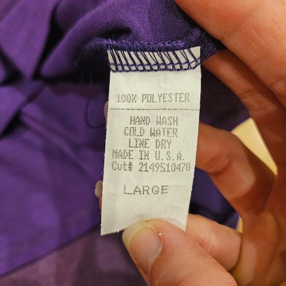 Kylie Paige Top Womens L Barbie Chiffon Tank V Neck Flowy Sheer Lined Purple - Picture 10 of 10